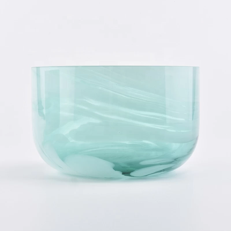 Marble Pattern Glass Candle Bowl Jars For Candle Making