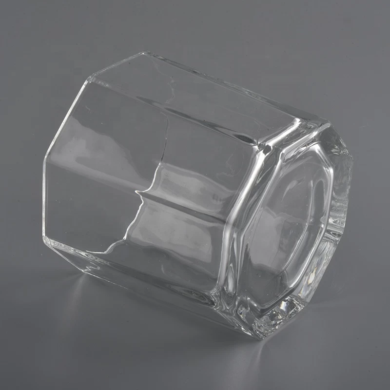 250ml Polygon Clear Empty Glass Candle Jars wholesales