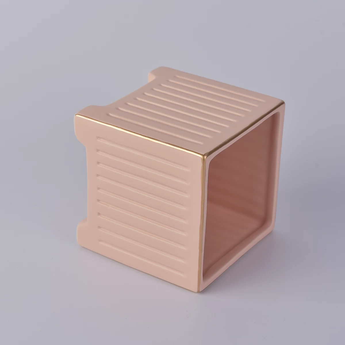 Popular Customized Square Ceramic Candle Jar