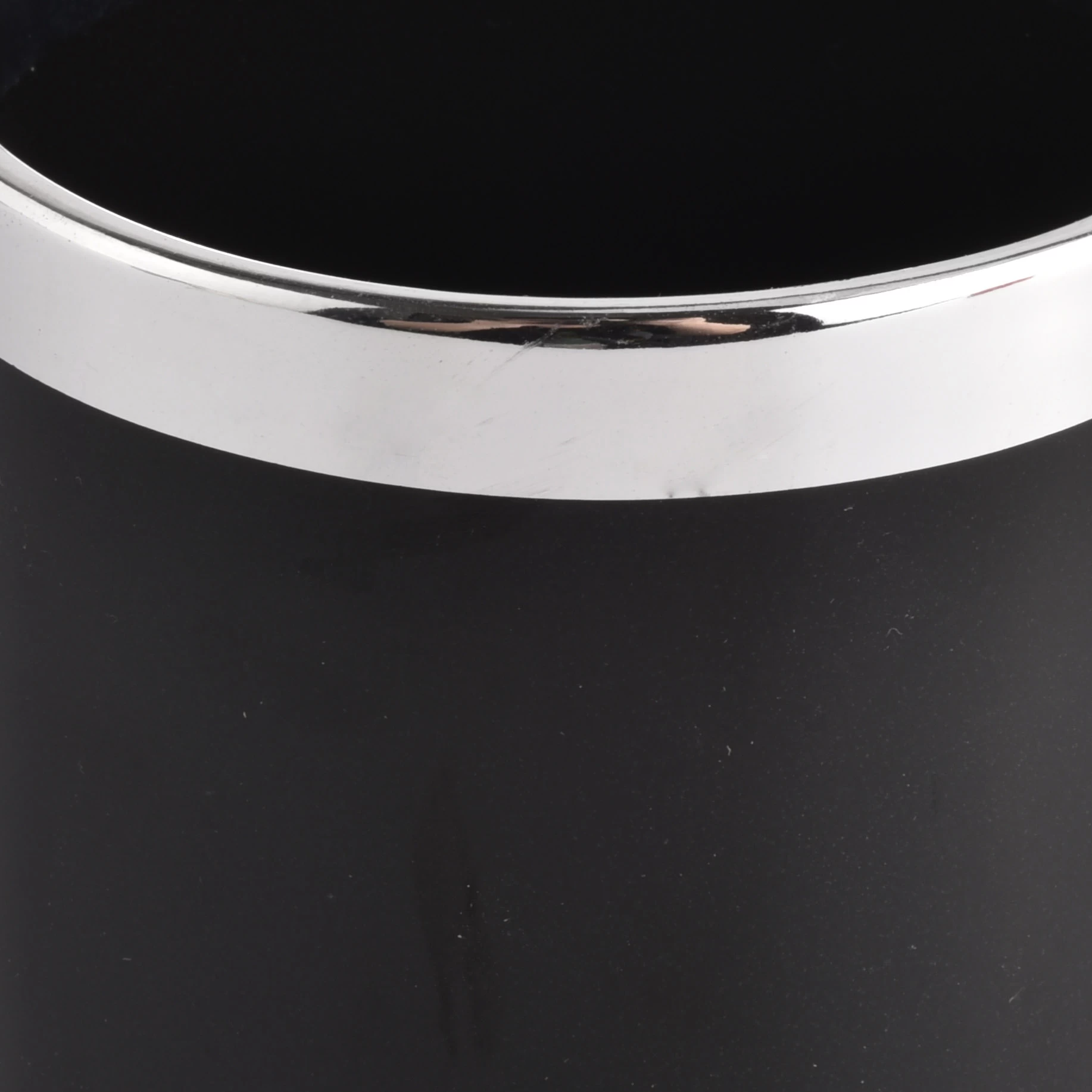 Black Ceramic Candle Jars With Silver Rim