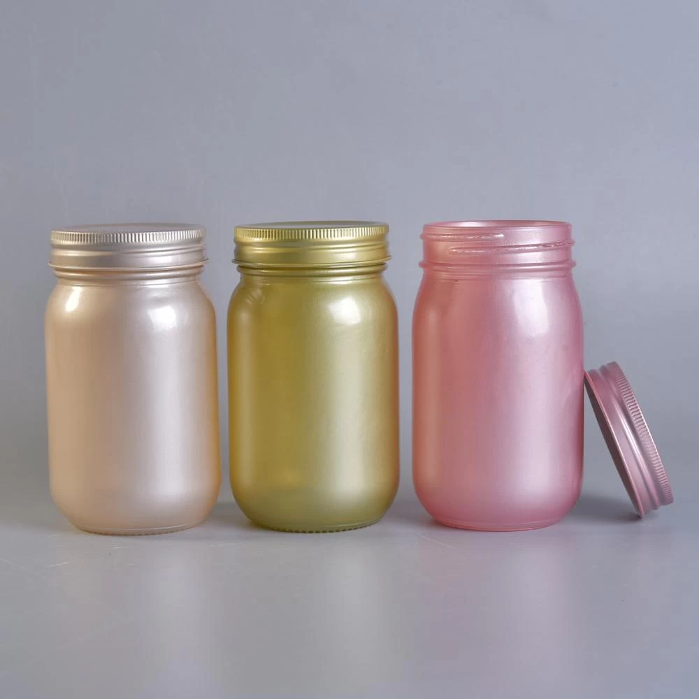 Wholesale glass mason jar with lid for candle making