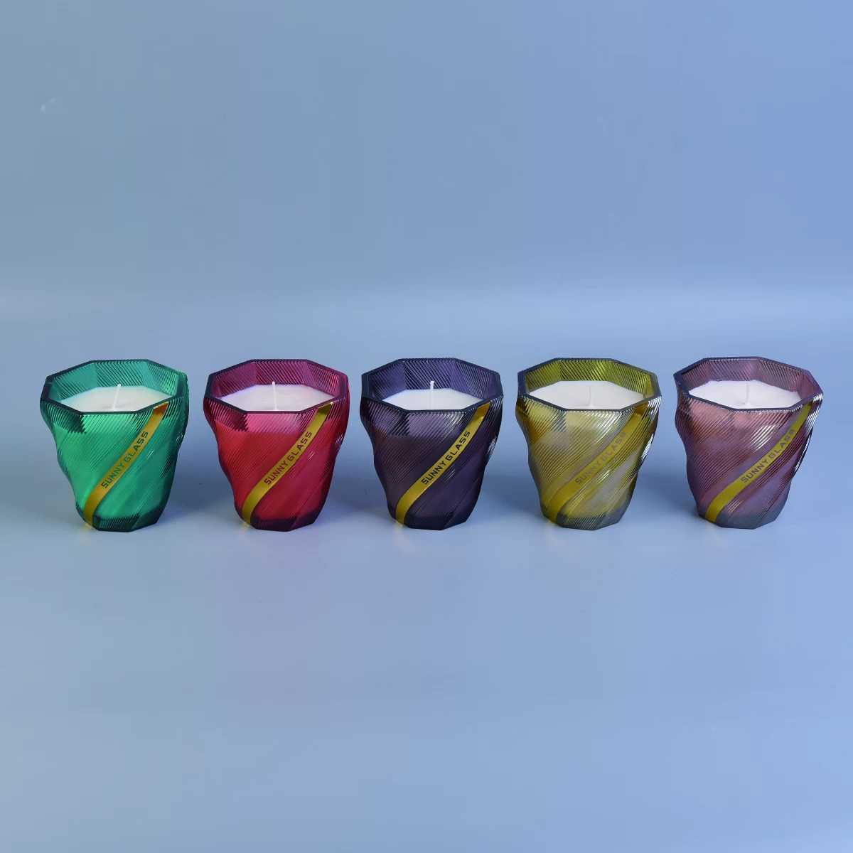 Sunny hot sale coloured tealight glass candle holder custom