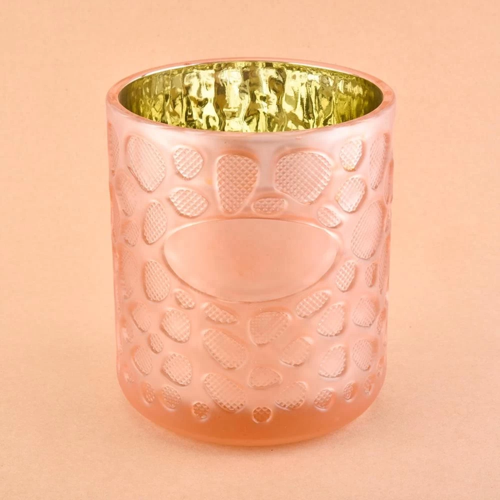 Sunny award-winning design luxury frosted electroplated decorative glass candle jar