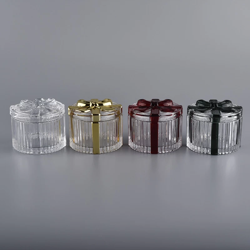150ml Embossed Crystal Glass Candle Jar With Luxury Lids