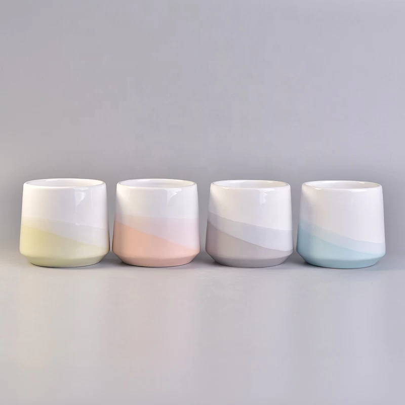 Wholesales empty decorative ceramic candle jar with cover 13 oz 8 oz
