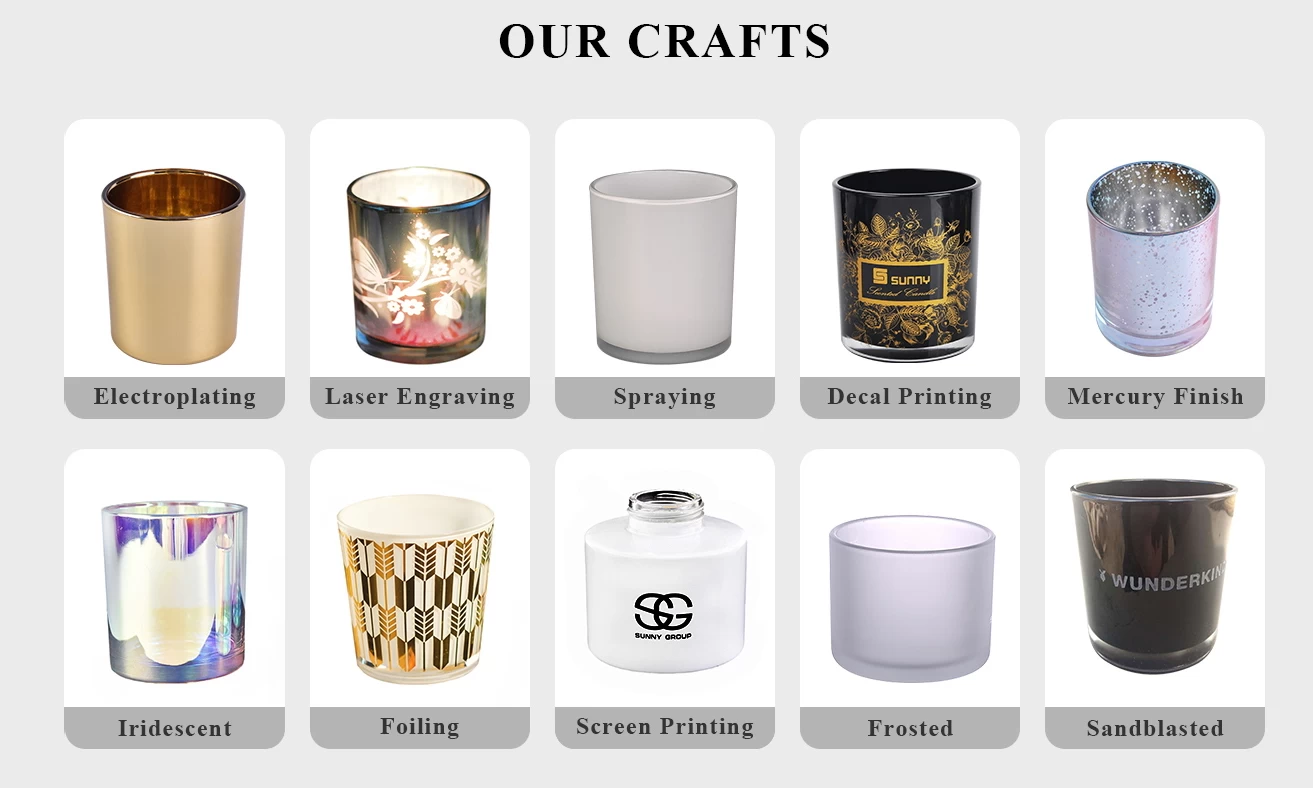 Luxury Gold Decoration White Glass Candle Jars