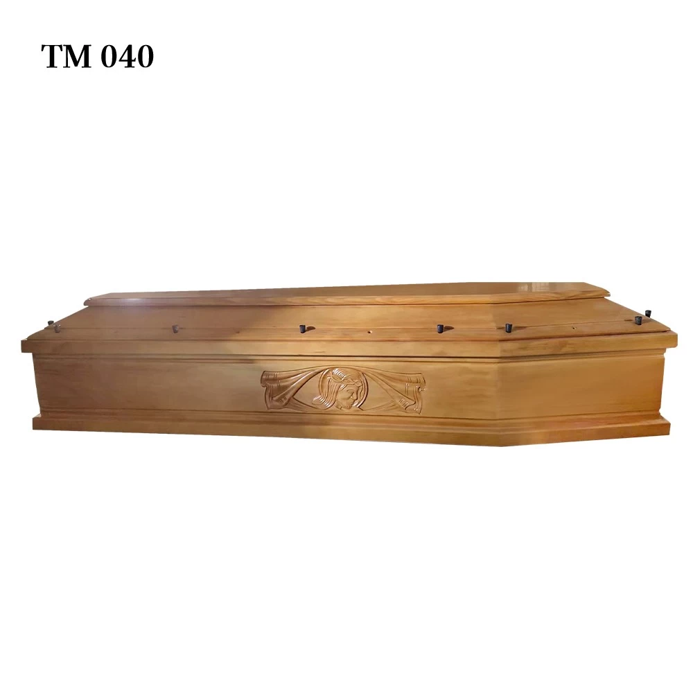 China Adult Funeral China Manufacture Paulownia Wooden European Style Coffin with Traditional Carving Supplier manufacturer