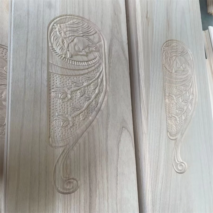 China paulownia edge glued boards with Jesus carvings for the coffin sides manufacturer