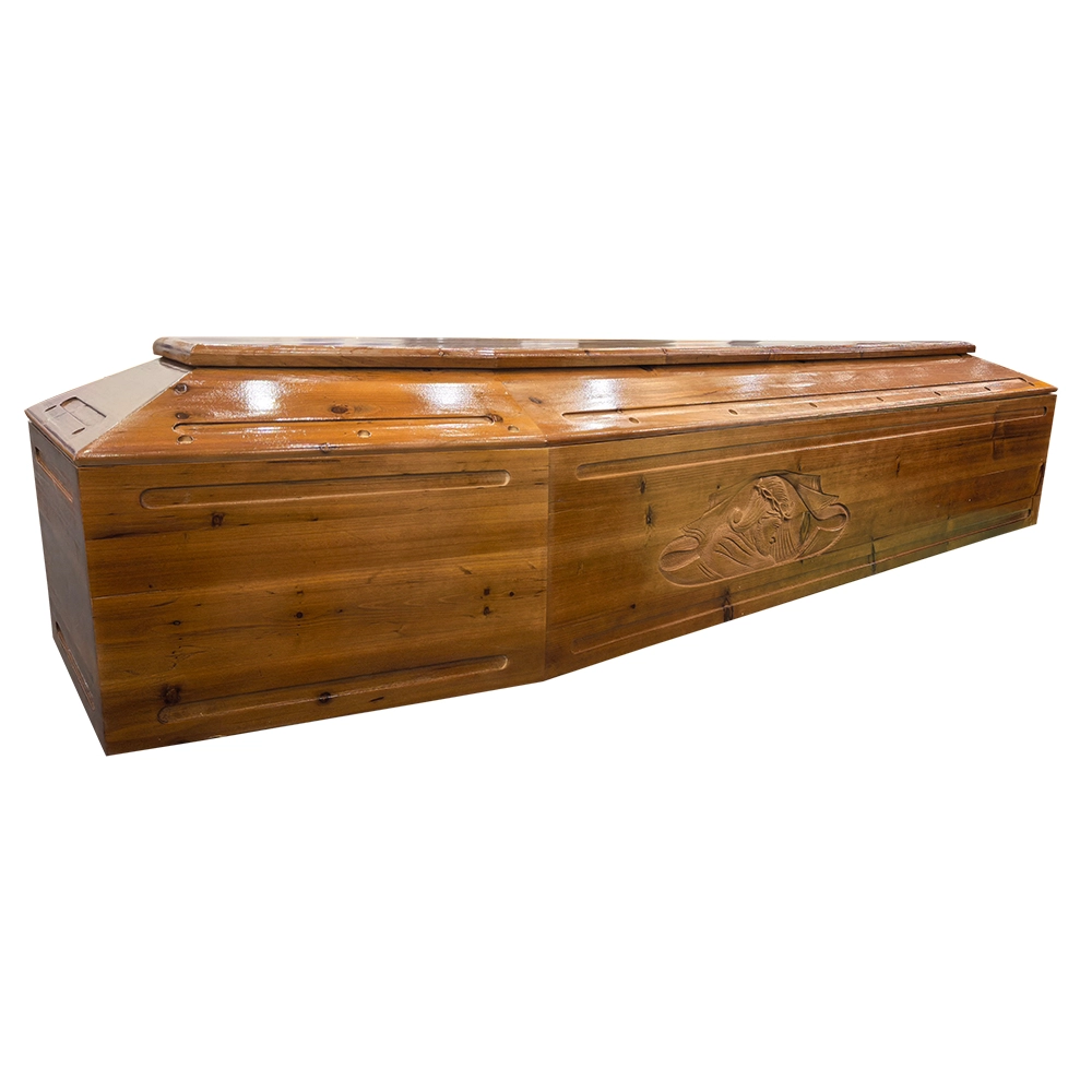 中国 成人葬礼中国制造云杉木制新欧式棺材棺材火化高光天鹅绒和传统雕刻供应商 制造商