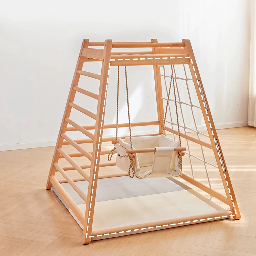 中国 热销攀爬套装攀爬玩具室内三角木质攀爬架套装 制造商