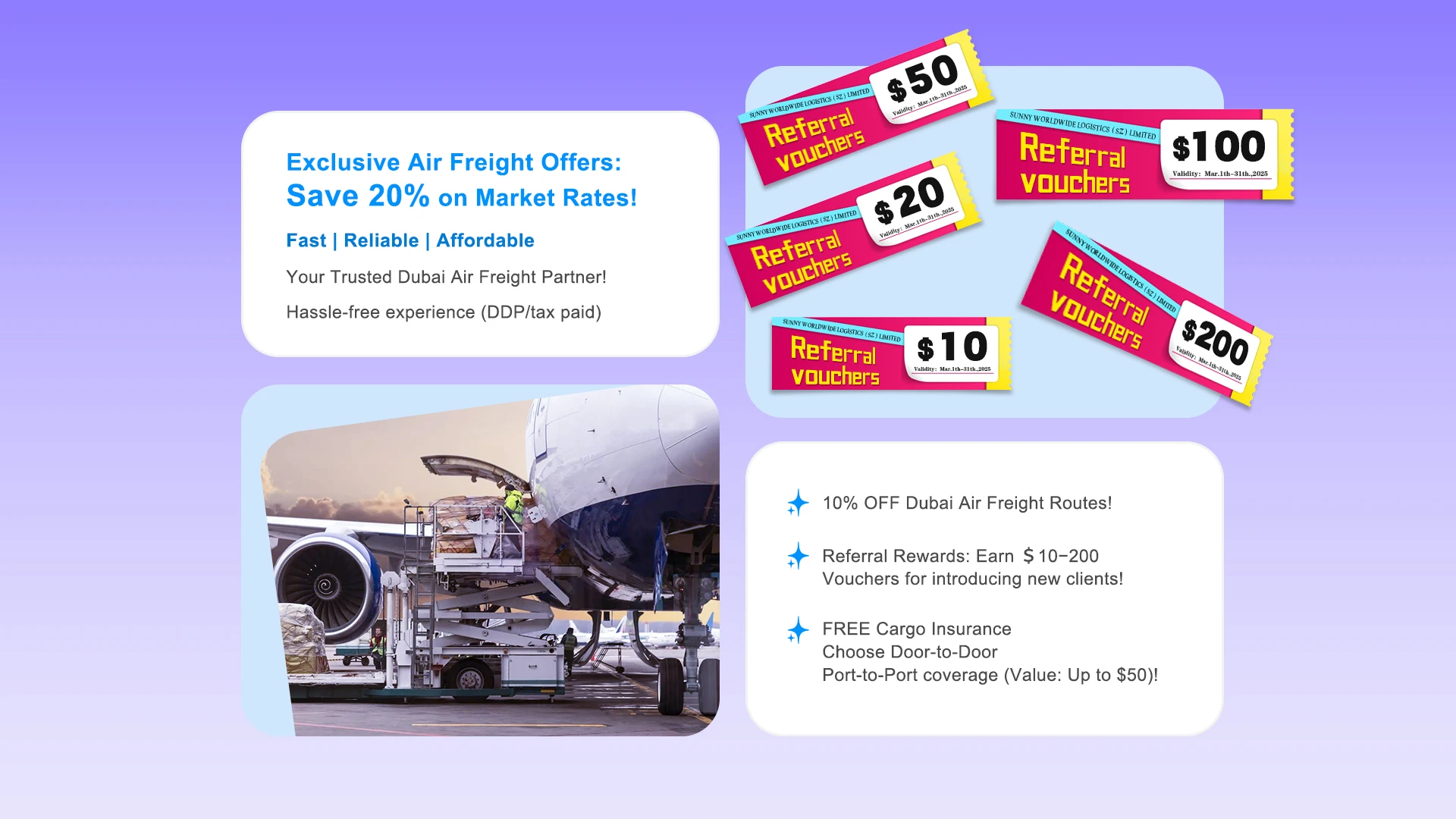 Cina Air Freight DDP agli Emirati Arabi Uniti Spedizionatore di merci