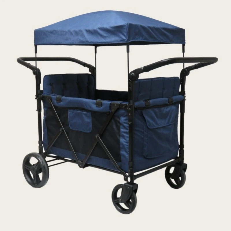 China 2025 The Latest Model Fold Wagon 4 Sits with 360 - Degree Swivel Front Wheels - Double Rear Brake manufacturer