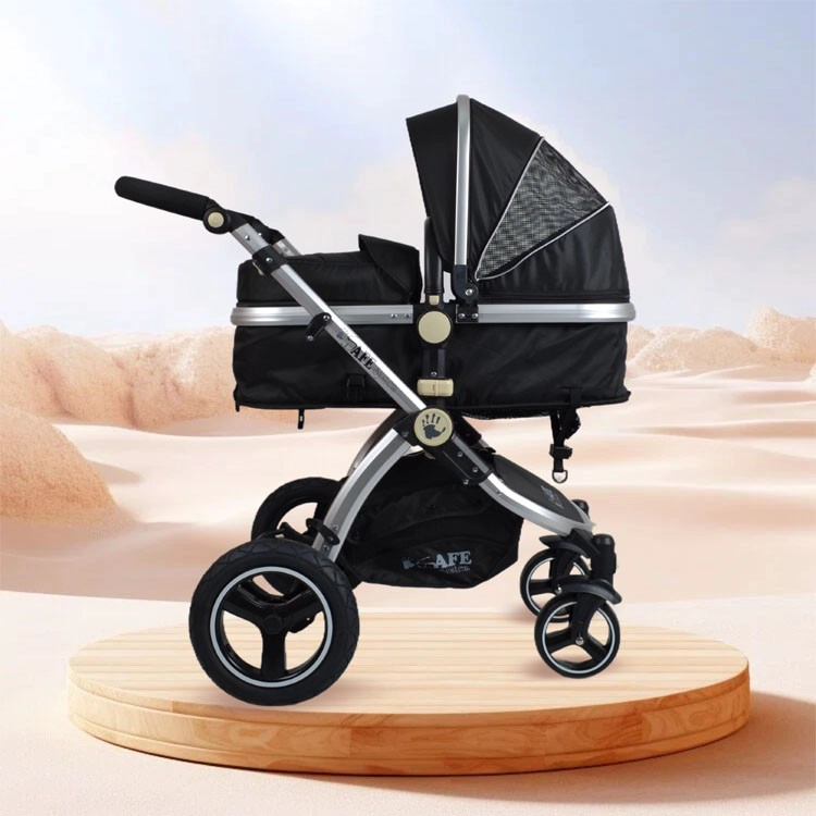 China Versatile 2-in-1 Baby Stroller: Aluminum Construction, 3-Stage Sun Canopy & Large PU Tires manufacturer