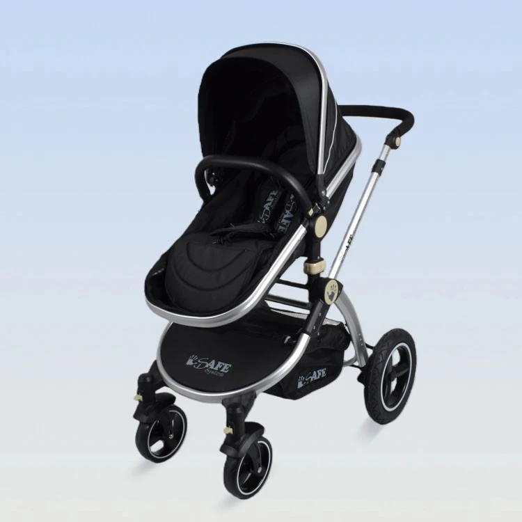 China Premium 2-in-1 Baby Travel System – Aluminum Frame, 3-Section Canopy, Oversized PU Wheels manufacturer