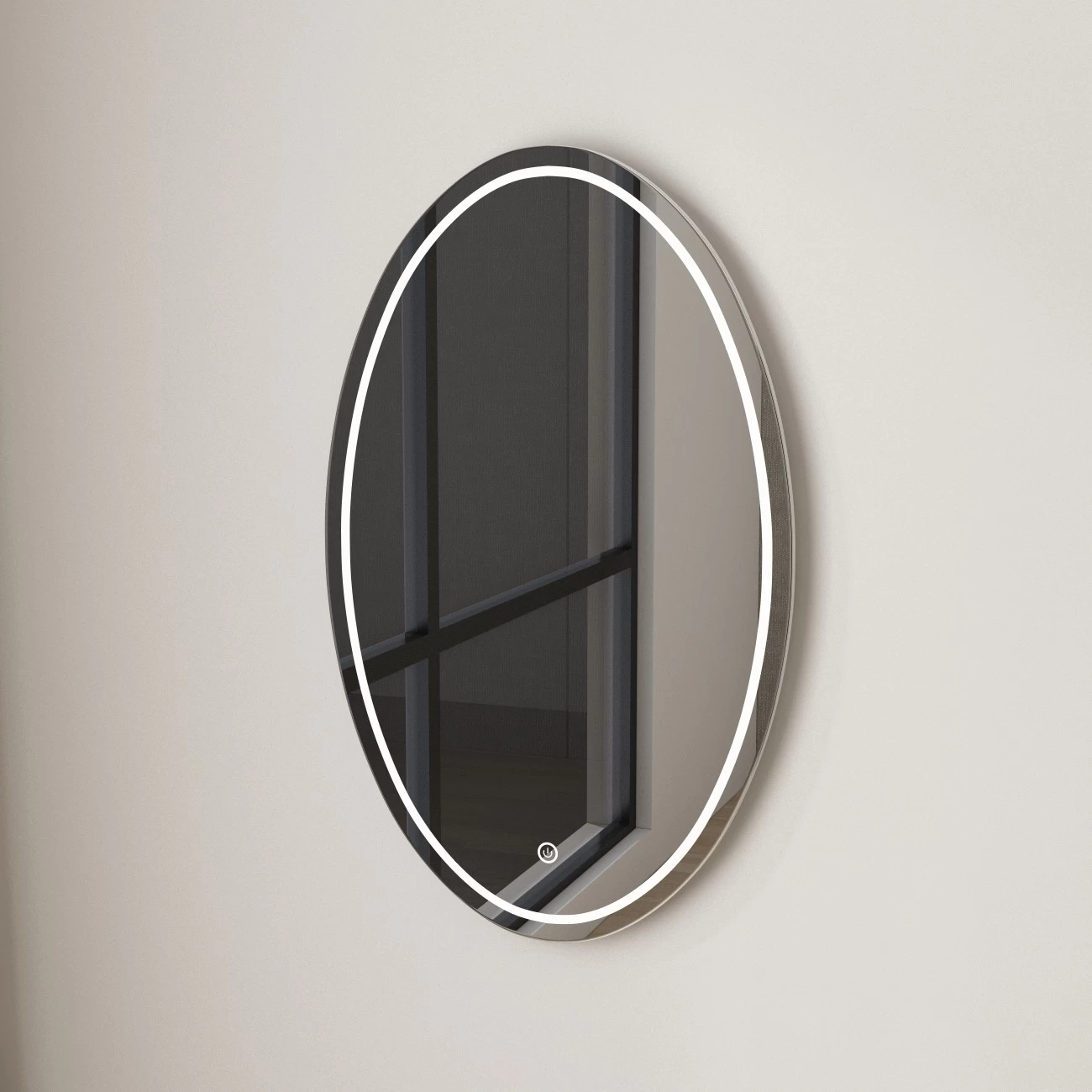 China Beauty Oval Beveled Frameless Wall Mirrors Make Up Mirror for Bathroom, Bedroom manufacturer