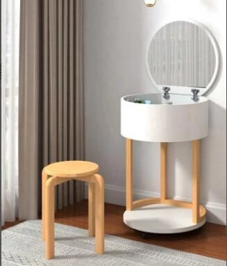 China mirror makeup box dressing table with solid wood stool - COPY - n4jdef fabricante