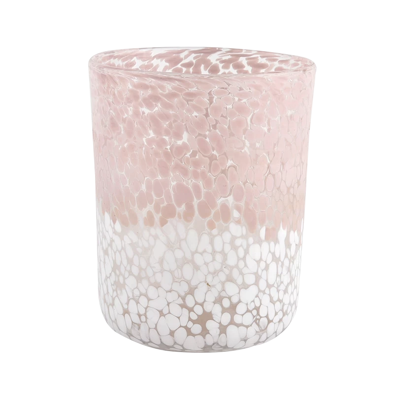 Sunny Glassware color mixed speckled cylindrical glass container luxury candle jars wholesale
