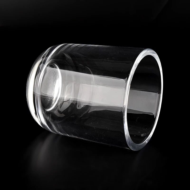 Luxury thick round bottom glass candle jar