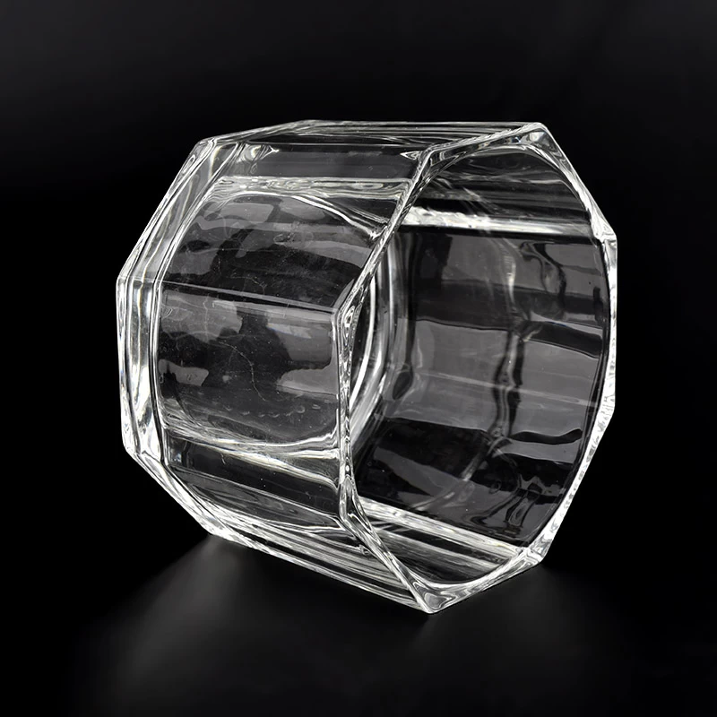 luxury 8 edges glass candle jars