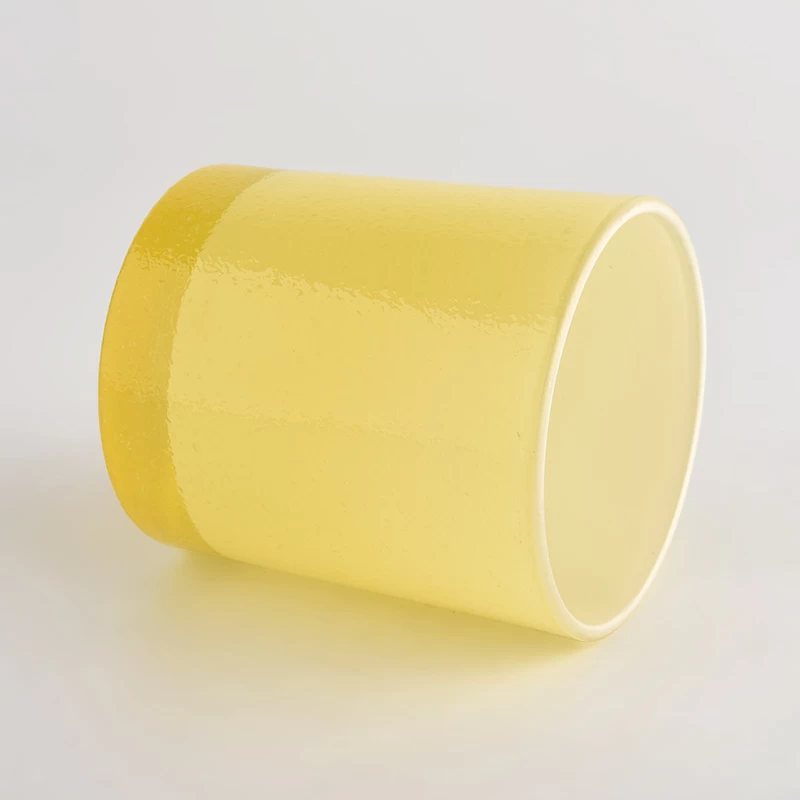 home decor 8oz yellow color glass candle jar