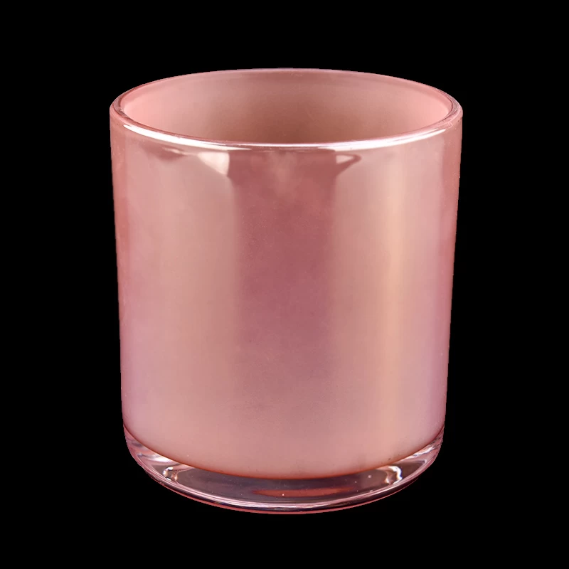 white iridescent color glass candle holders and containers for wholesale 