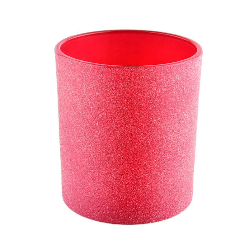 China Minimalist Home Decor Round Pale Red Glass Candle Holder manufacturer