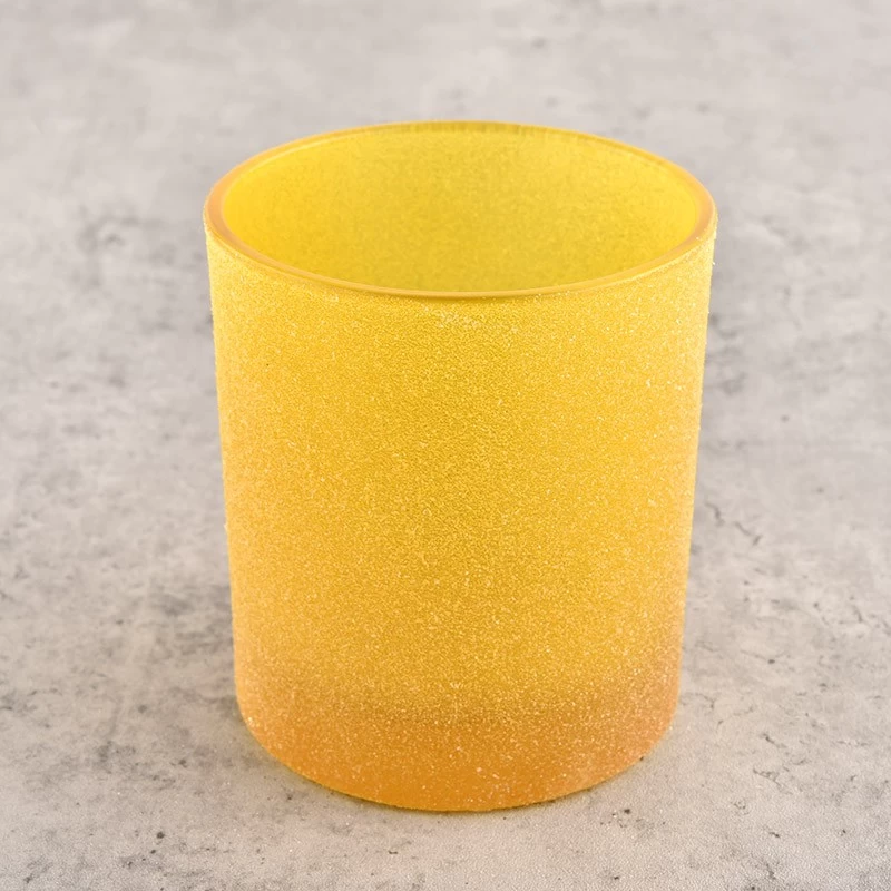 Wholesale Luxury transparent yellow empty glass candle jars