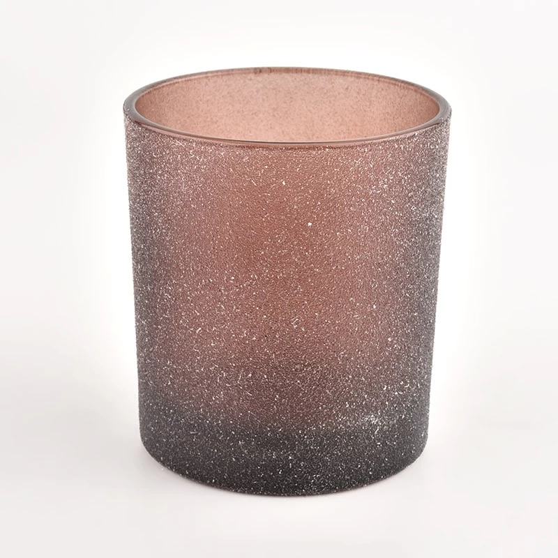 Custom Color Brown Frosted Glass Candle Jars for Candle Making