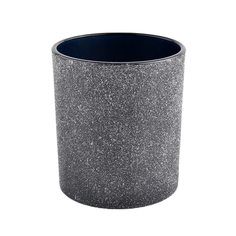 10oz Black Frosted Glass Candle Jars For Candle Making