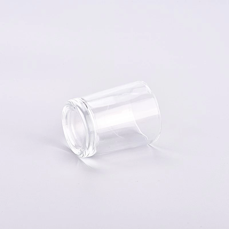 Hot sale small capacity transparent glass candle holder
