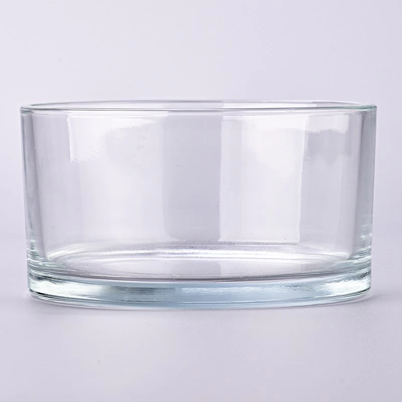 Hot sale large capacity 3 soy wick scented clear glass candle jar