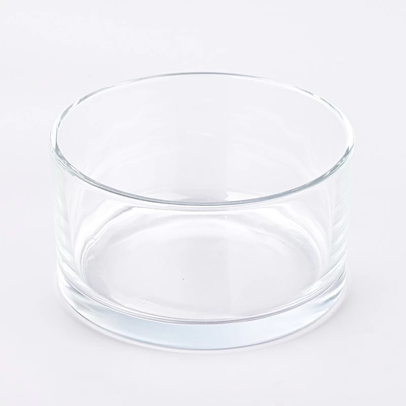 Hot sale large capacity 3 soy wick scented clear glass candle jar
