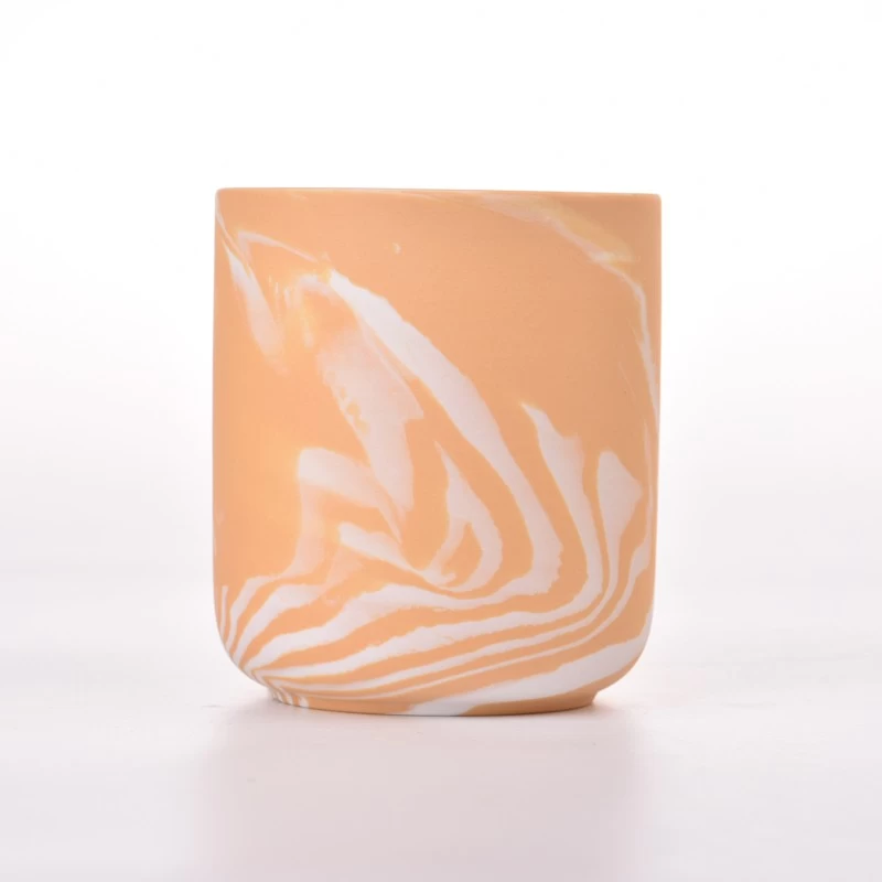Modern brief style ceramic candle holder  round ceramic candle  jar