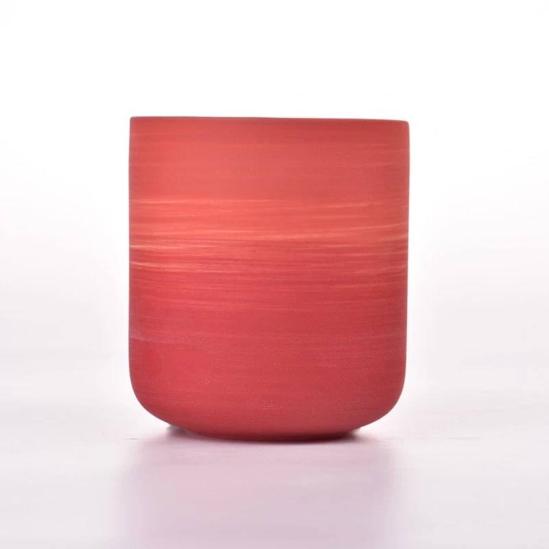 popular 10 OZ  red  round  ceramic candle holder