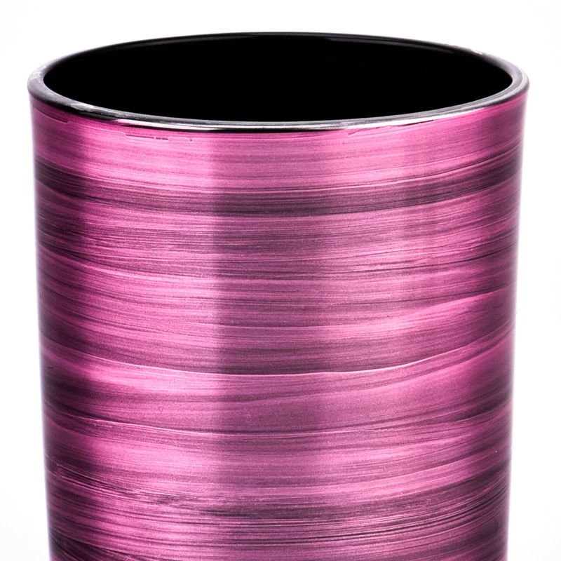 Wholesale popular custom hand-plated rose red glass candle jar