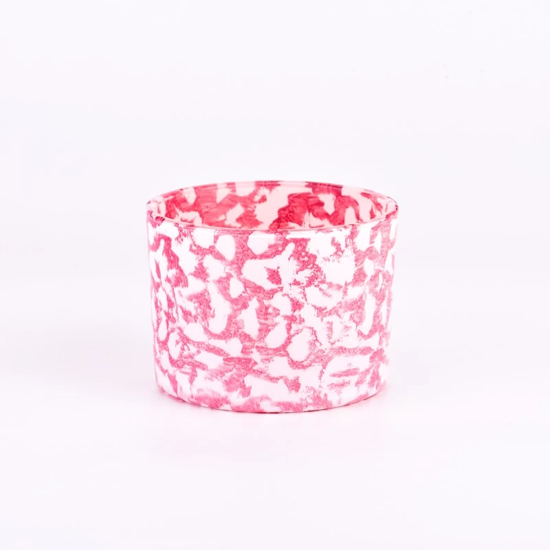 Wholesale red wide mouth glass candle holder for candle making