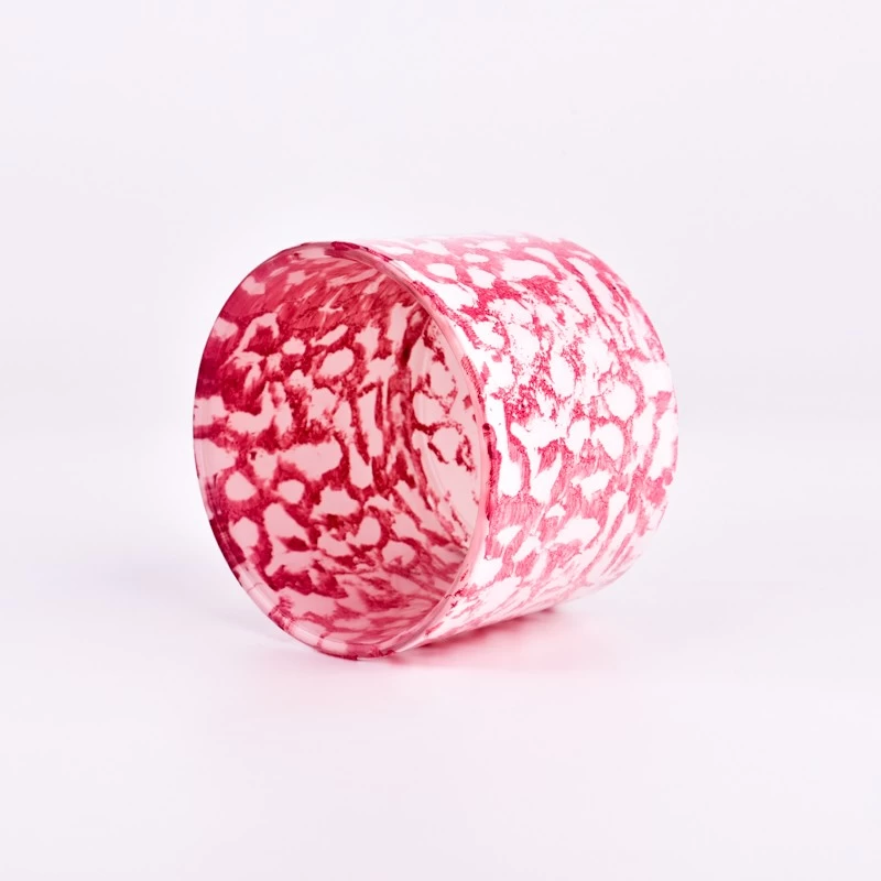 Wholesale red wide mouth glass candle holder for candle making