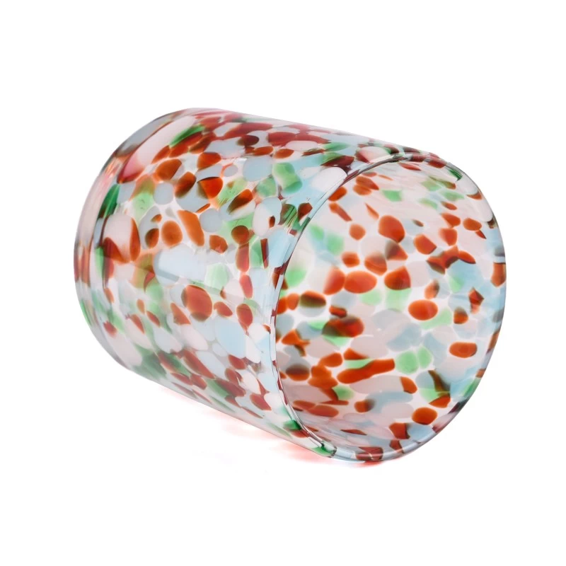 Luxury colored speckled pattern glass candle jars colorful hand-made custom gifts