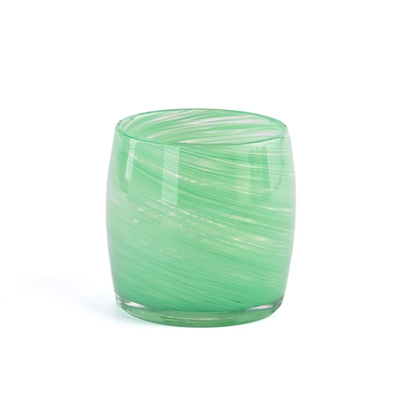Wholesale custom green glass candle jars for home decoration