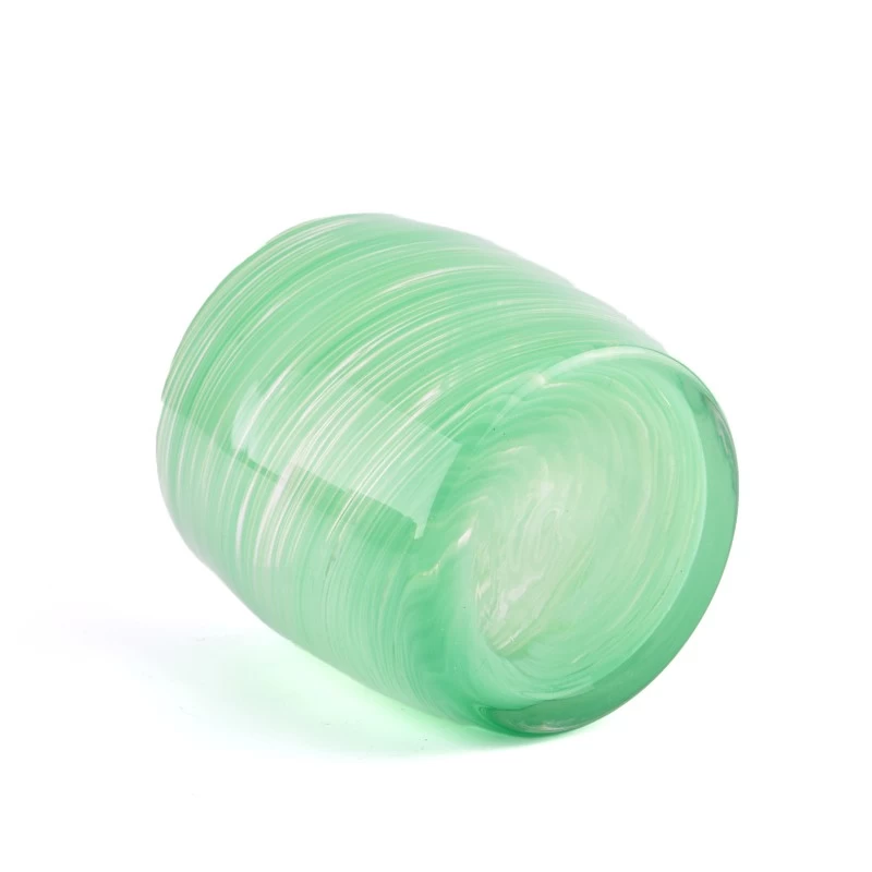 Wholesale custom green glass candle jars for home decoration