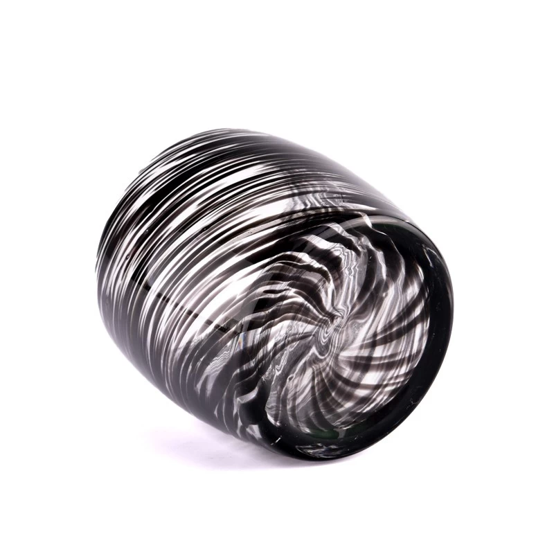 Wholesale newly designed black glass candle jars for candle holder decoration