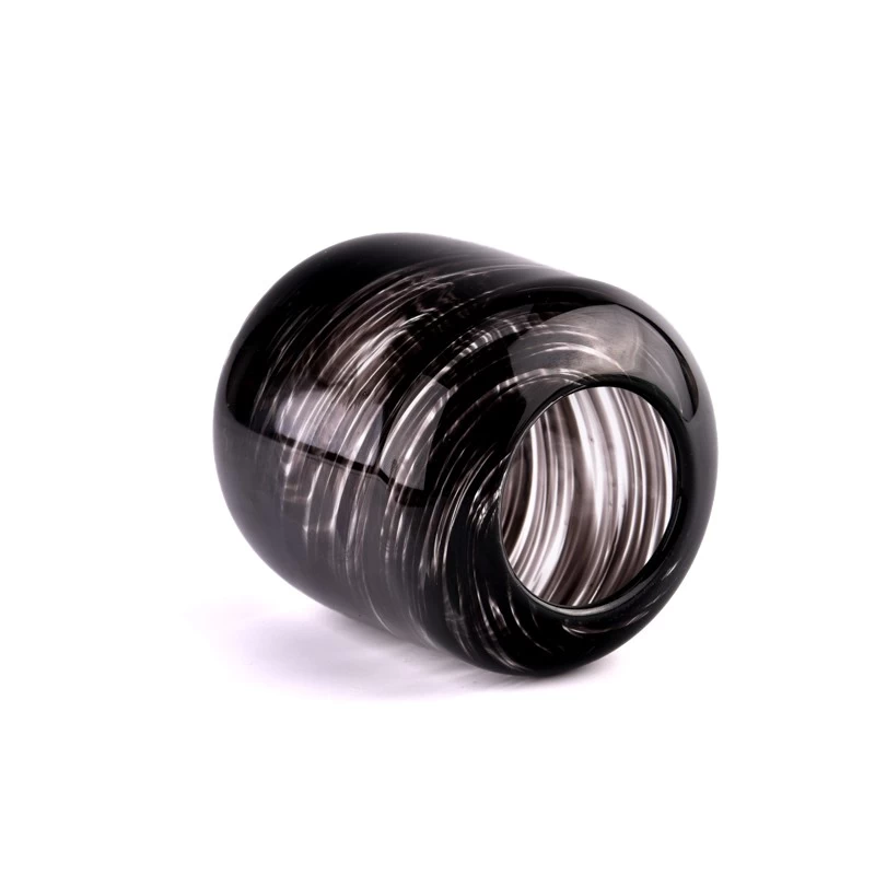 Luxury custom black thin flash cylindrical glass candle jar