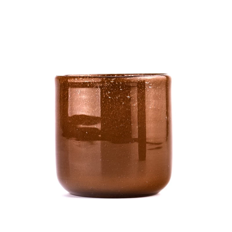 Wholesale brown glass candle jars for home decor