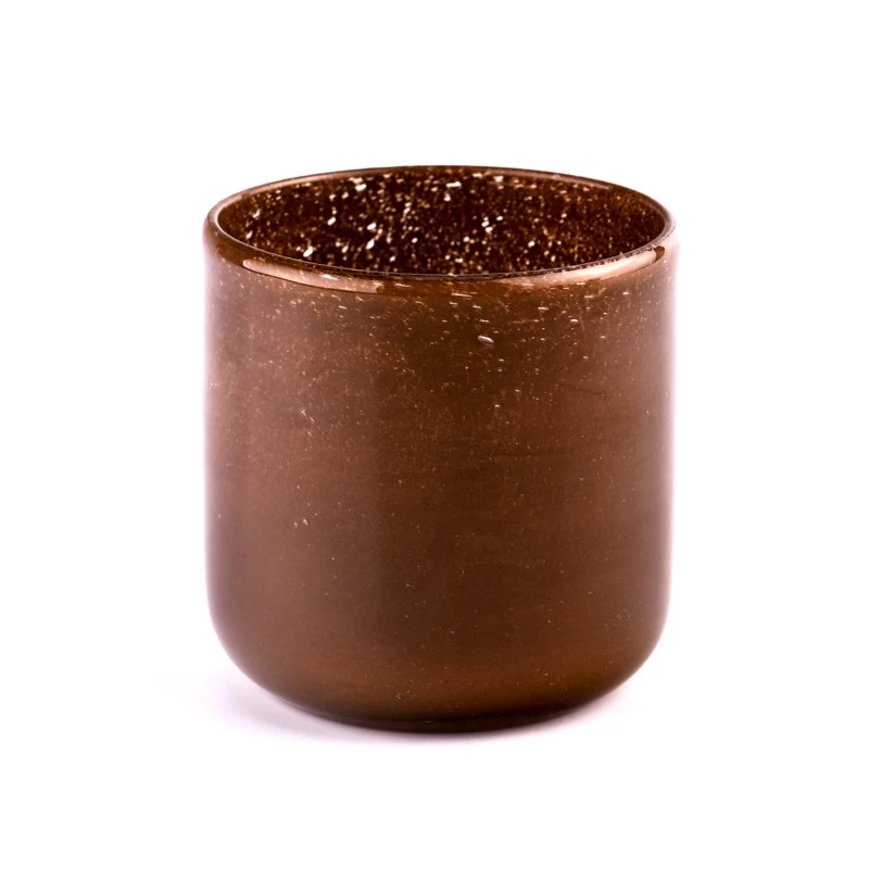 Wholesale brown glass candle jars for home decor