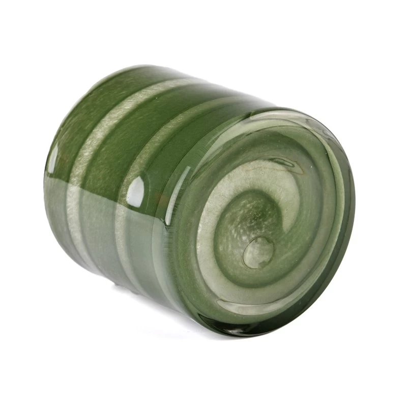 Luxury custom green glass candle jar bulk candle holder