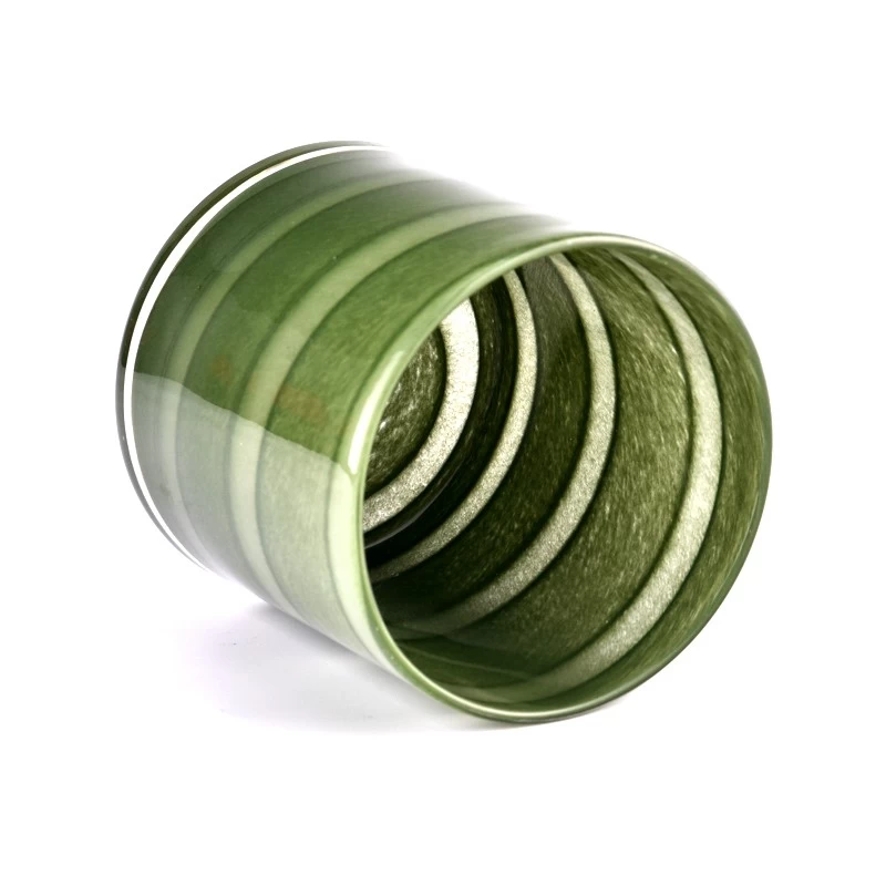 Luxury custom green glass candle jar bulk candle holder