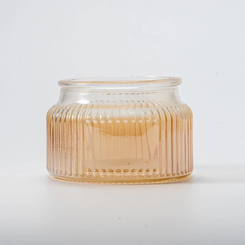 home decor embossed glass candle jar container