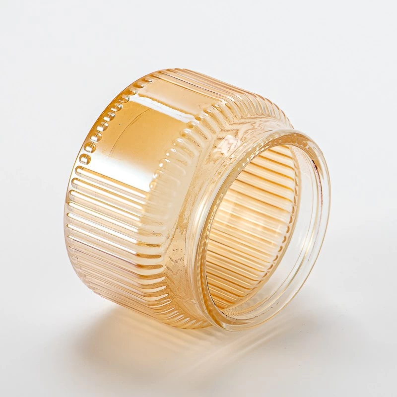 home decor embossed glass candle jar container