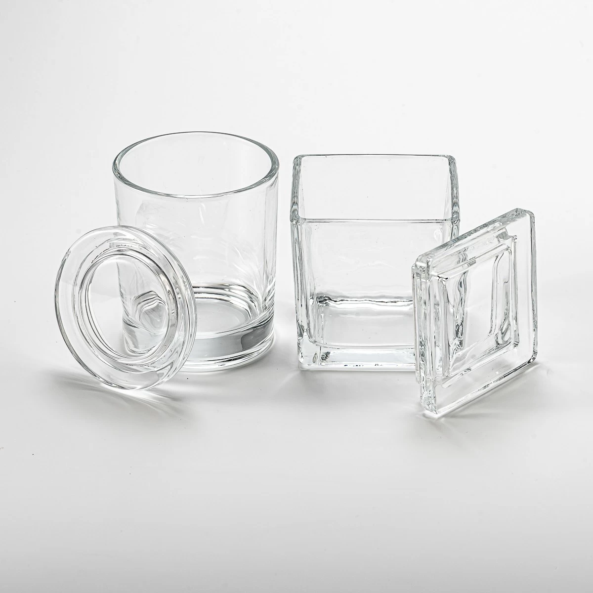 home decor 8oz glass candle jars with glass lid