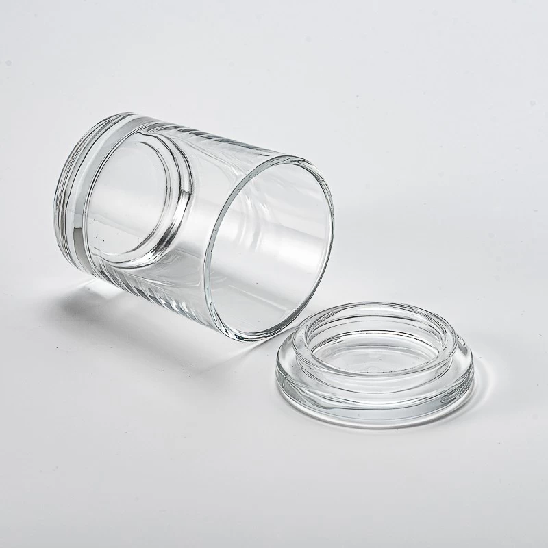 home decor 8oz glass candle jars with glass lid